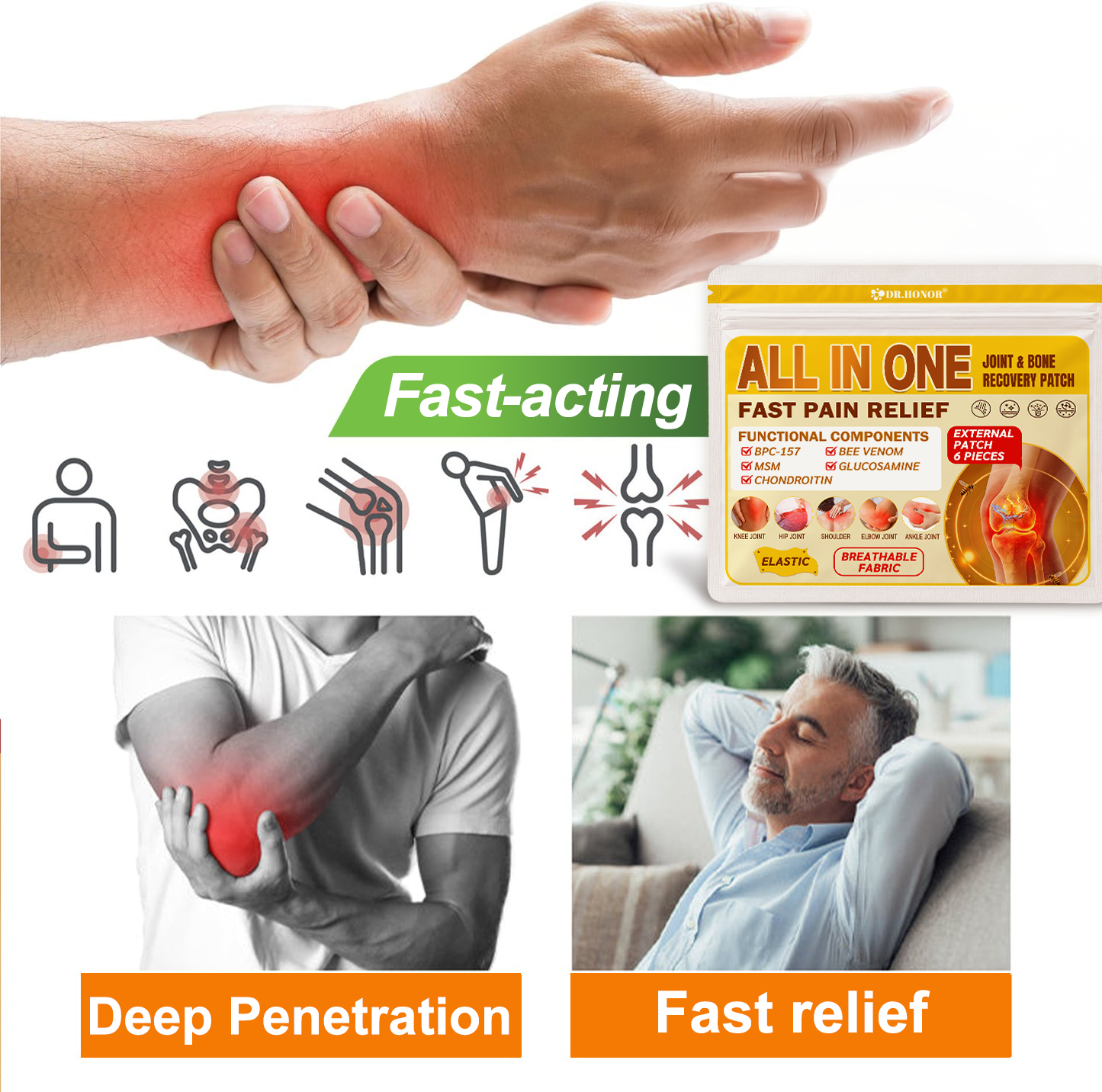 DR.HONOR® All-In-One Joint & Bone Recovery Patch (Specially Designed for Older Adults)