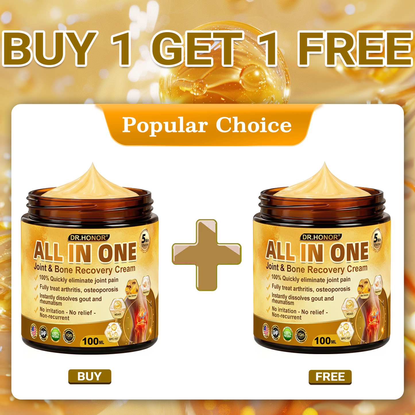DR.HONOR® All-In-One Joint & Bone Recovery Cream 🎉🎉 Relieve arthritis-related pain, inflammation, swelling, stiffness, and muscle tension in just 7 days.