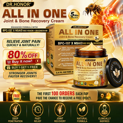 DR.HONOR® All-In-One Joint & Bone Recovery Cream 🎉🎉 Relieve arthritis-related pain, inflammation, swelling, stiffness, and muscle tension in just 7 days.
